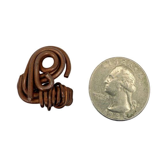 Copper Spiral Twist Statement Ring Sz 6 Art Deco Celtic Artesian - Picture 14 of 15